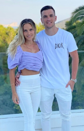 Giovani Lo Celso with his partner, Magui Alcacer. 